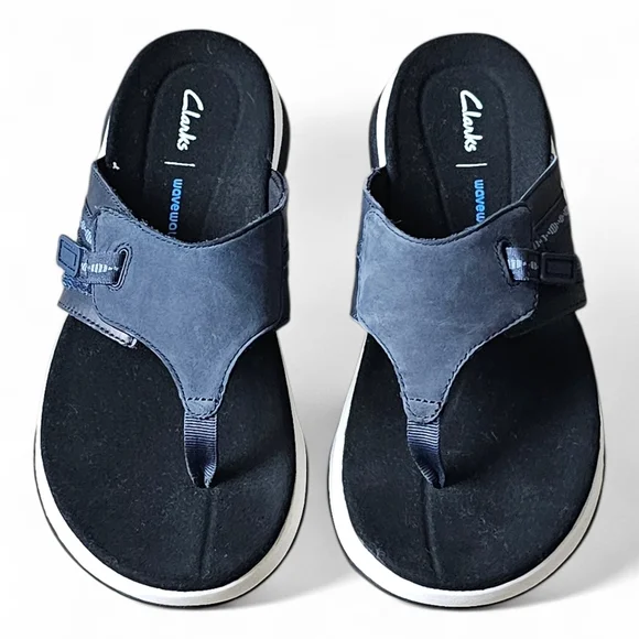 Clarks Navy Blue Flip Flops - Picture 2 of 7